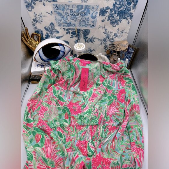 🆕 LILLY PULITZER 🧿 NWT Taviana Stretch Dress, Coming in Hot Blue Horizon, Sz 6 - Picture 2 of 16